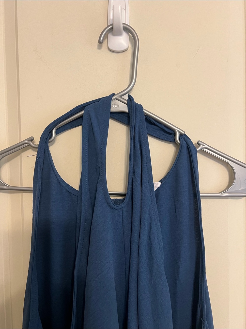 Sleeveless Blue Halter Tank dress